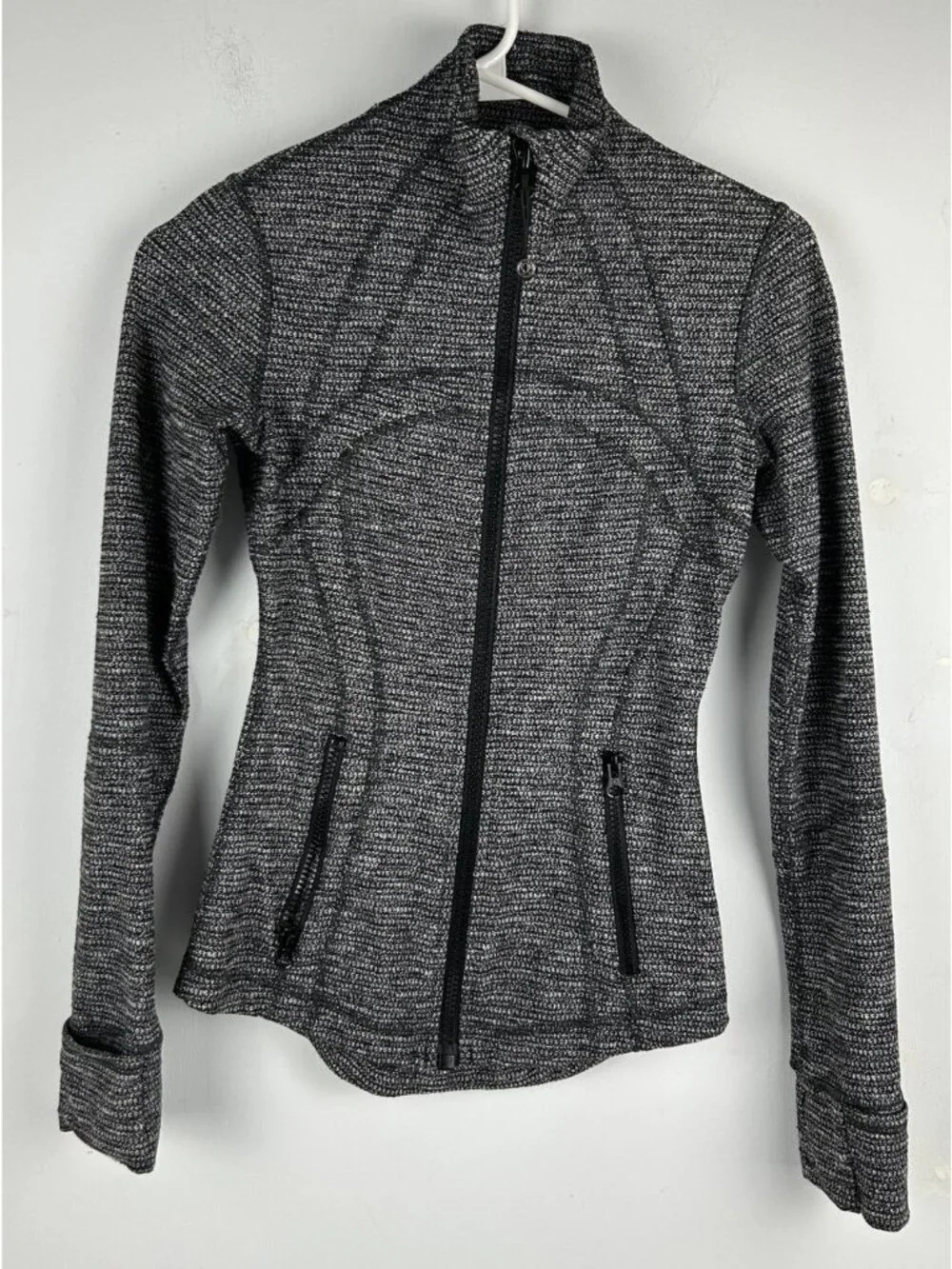 Lululemon Define Jacket Heathered Black White Full Zip Size 2 - Picture 1 of 9